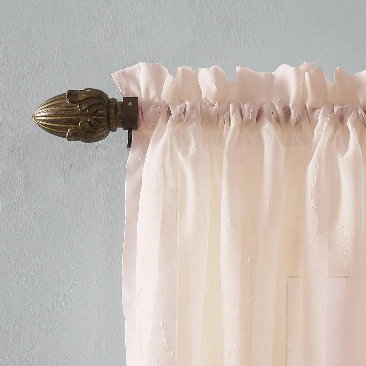 No. 918 Erica Crushed Sheer Voile Curtain Panel 51" x 95" | Elegant Sheer Pink Window Covering - view 2