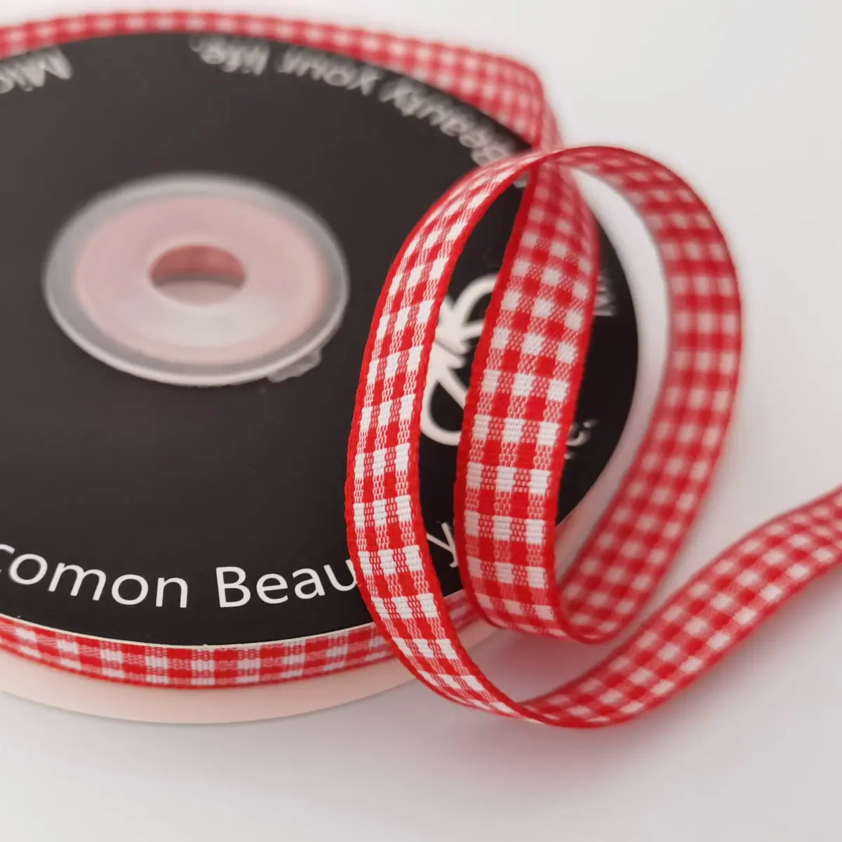 Micomon Red and White Gingham Ribbon 25 Yards | Eco-Friendly Polyester, OEKO-TEX Certified (70-120 chars) - view 6