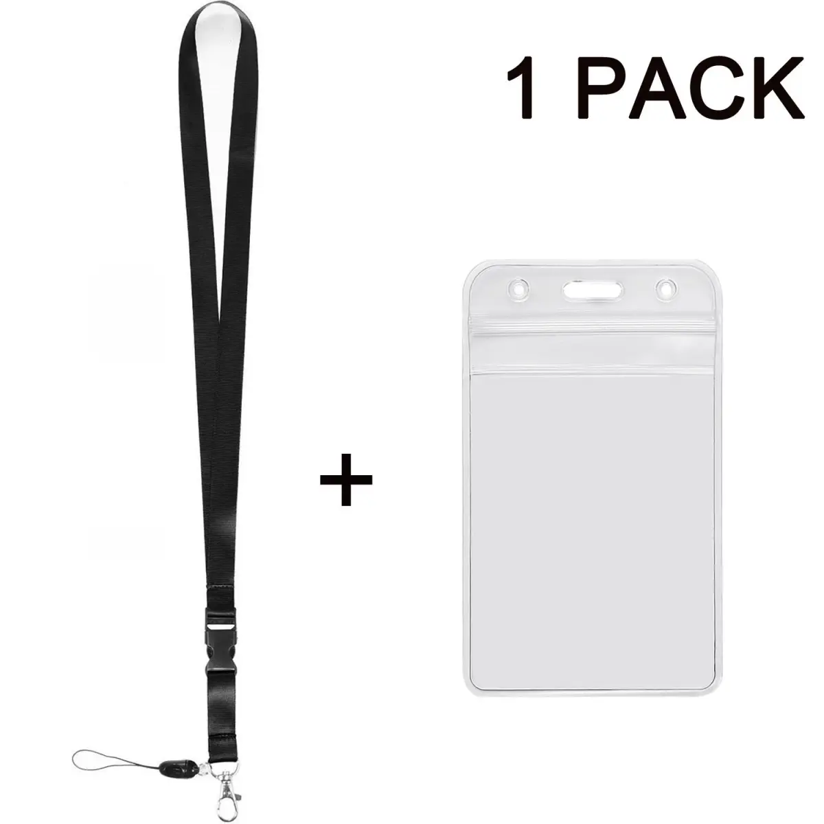 YOUOWO Vertical ID Badge Holder with Black Lanyard 11cm (4.5 inches) | Waterproof & Resealable - view 4