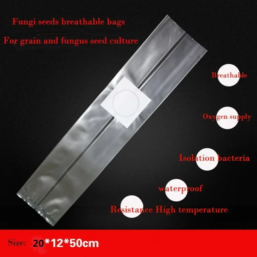 SUCOHANS Mushroom Grow Bags Large 20cm x 12cm x 50cm (8" x 5" x 19") | Autoclavable with 0.2 Micron Filter - view 2
