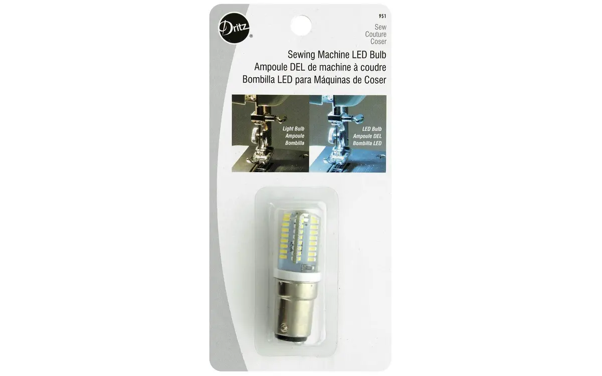 Dritz Sewing Machine LED Light Bulb, Push-In 5.75 x 2.88 x 0.75 | Energy Efficient LED for Sewing Machines - main product image