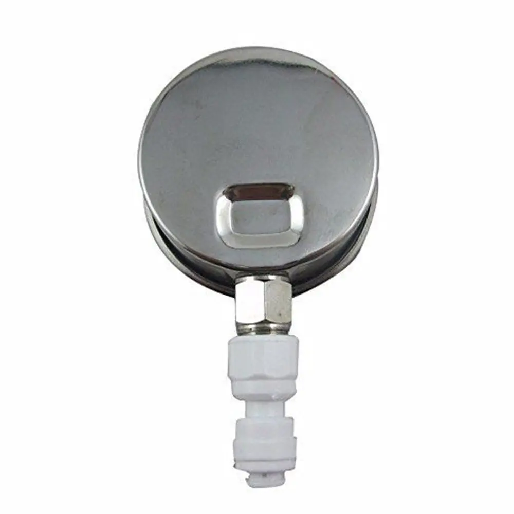 PureSec Water Pressure Gauge Oil Filled Vibration Proof Stainless-Steel 2-1/2" Dial Size Dual-Scale with 1/4" NPT Bottom Mount and 1/4" RO Fittings for RO System (0-0.7kg(MPa)/0-100psi) | Quiet, Durable, Accurate - view 4