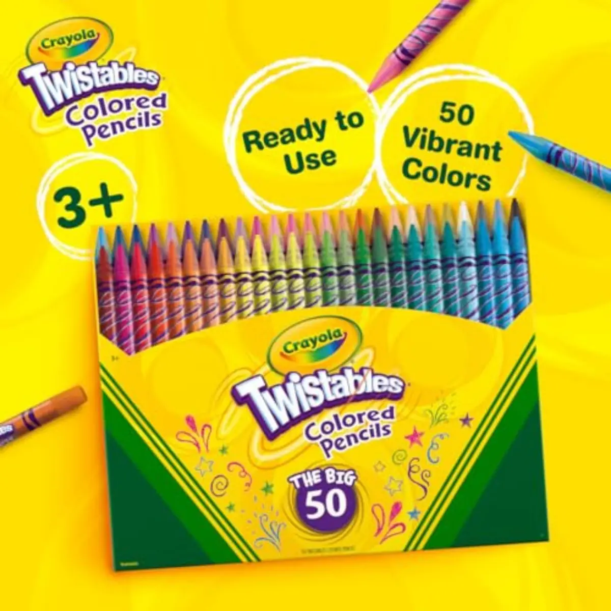 Crayola Twistables Colored Pencil Set (50ct) | No Sharpen Colored Pencils for Kids & Adults, Vibrant & Portable (4+) - view 6