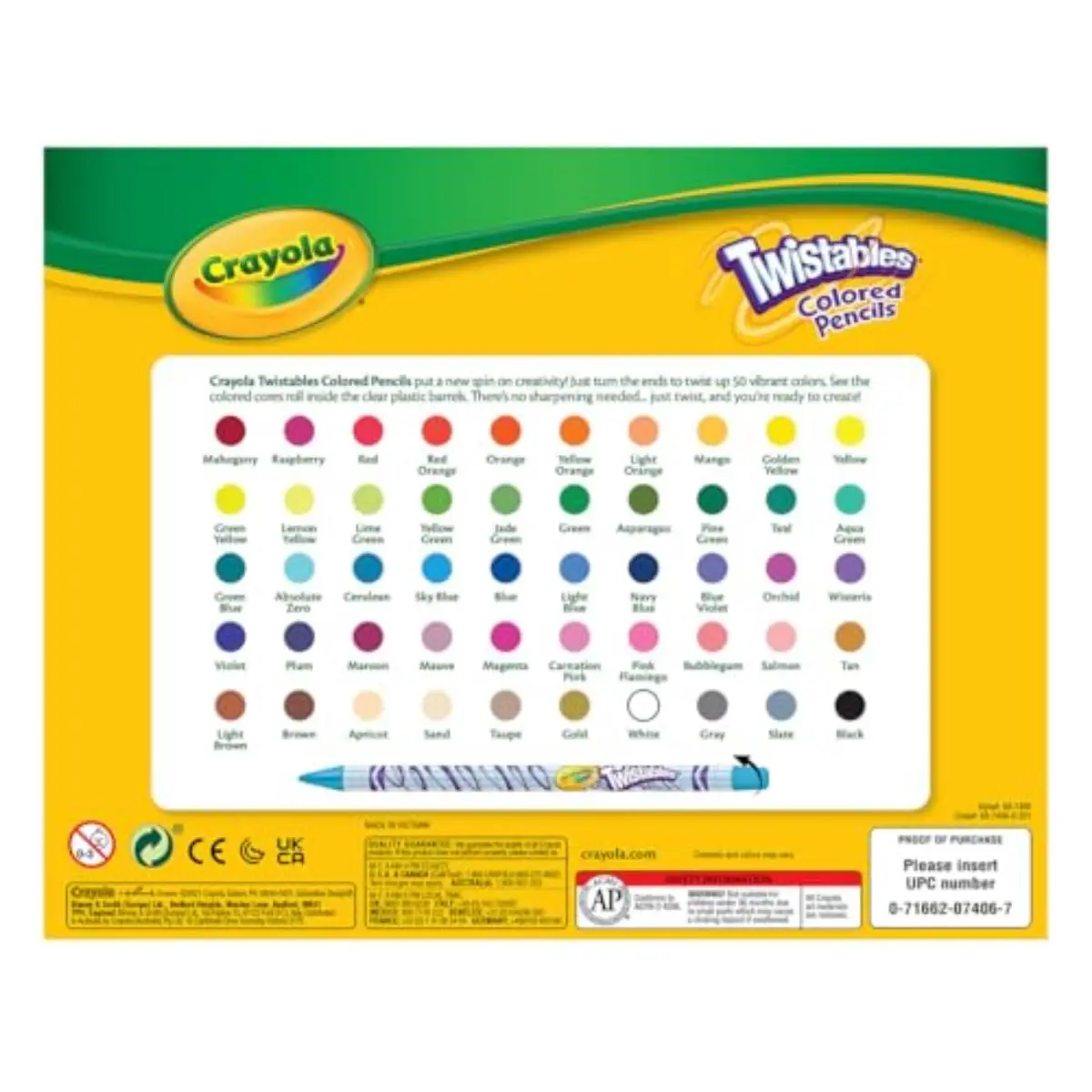 Crayola Twistables Colored Pencil Set (50ct) | No Sharpen Colored Pencils for Kids & Adults, Vibrant & Portable (4+) - view 7