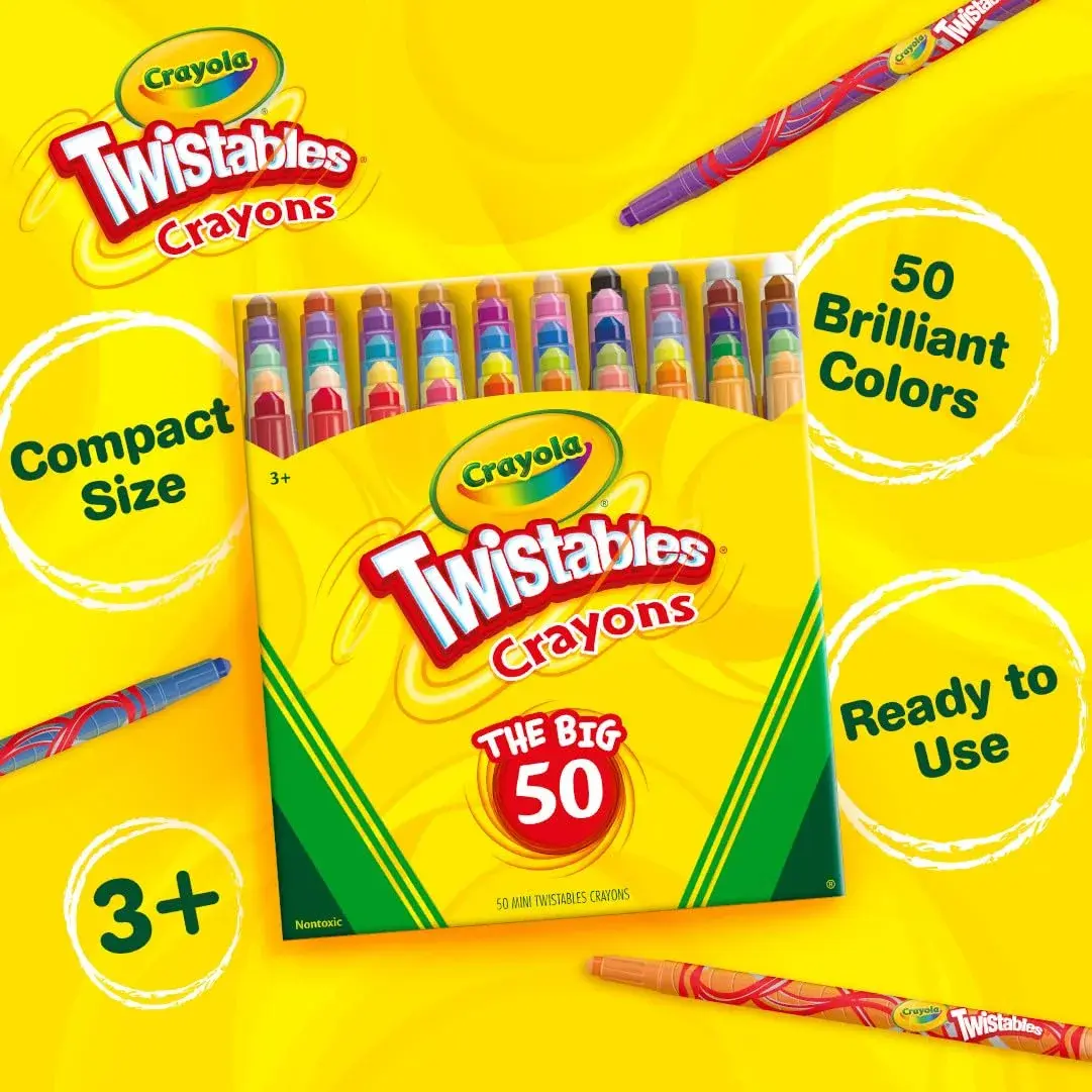 Crayola Mini Twistables Crayons 50 Count (10.8cm x 12.4cm x 6.4cm) | Non-Toxic Coloring for Kids - view 5