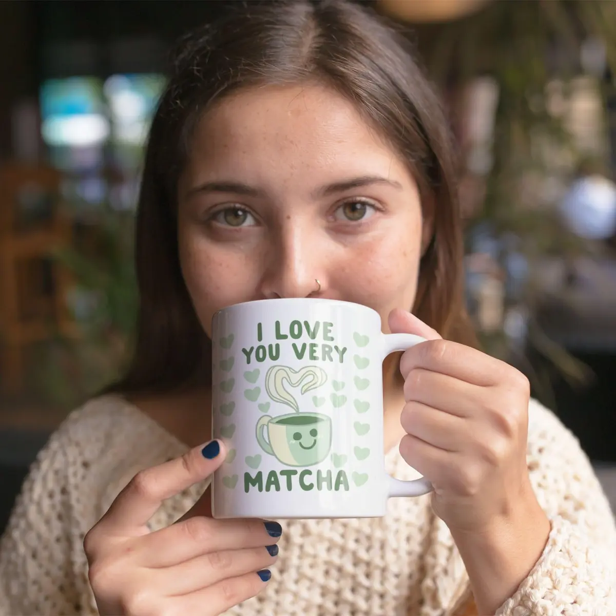 LookHUMAN Heart Coffee Mug - Unique 11oz Ceramic Mug for Matcha & Coffee Lovers, Dishwasher Safe - view 6
