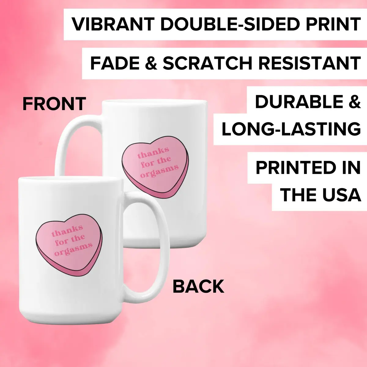 LookHUMAN Heart Coffee Mug - Unique 11oz Ceramic Mug for Matcha & Coffee Lovers, Dishwasher Safe - view 2