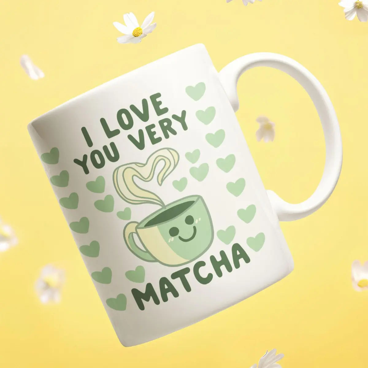 LookHUMAN Heart Coffee Mug - Unique 11oz Ceramic Mug for Matcha & Coffee Lovers, Dishwasher Safe - view 4