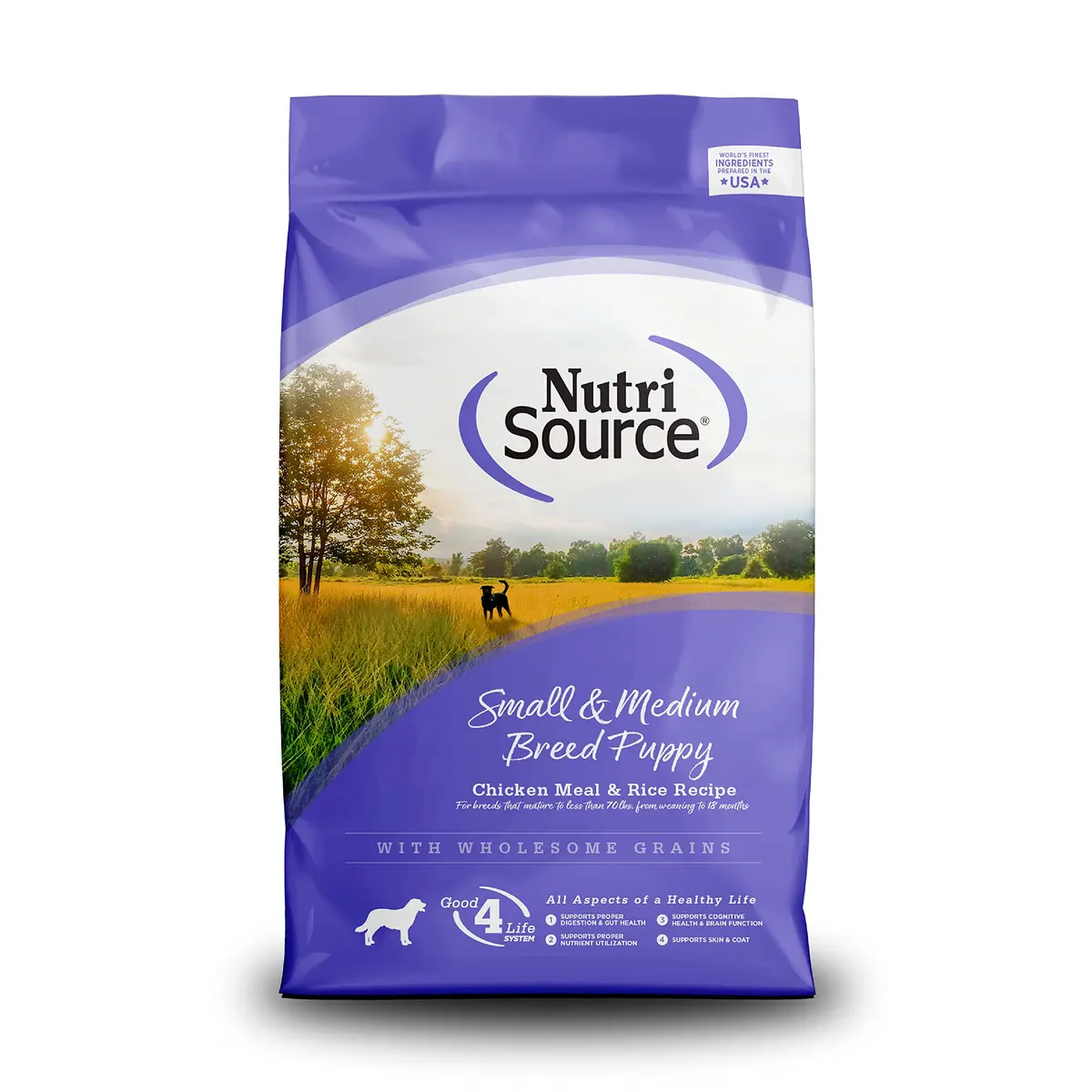 NutriSource Puppy Food for Small & Medium Breeds 4LB | Supports Growth & Gut Health - main product image