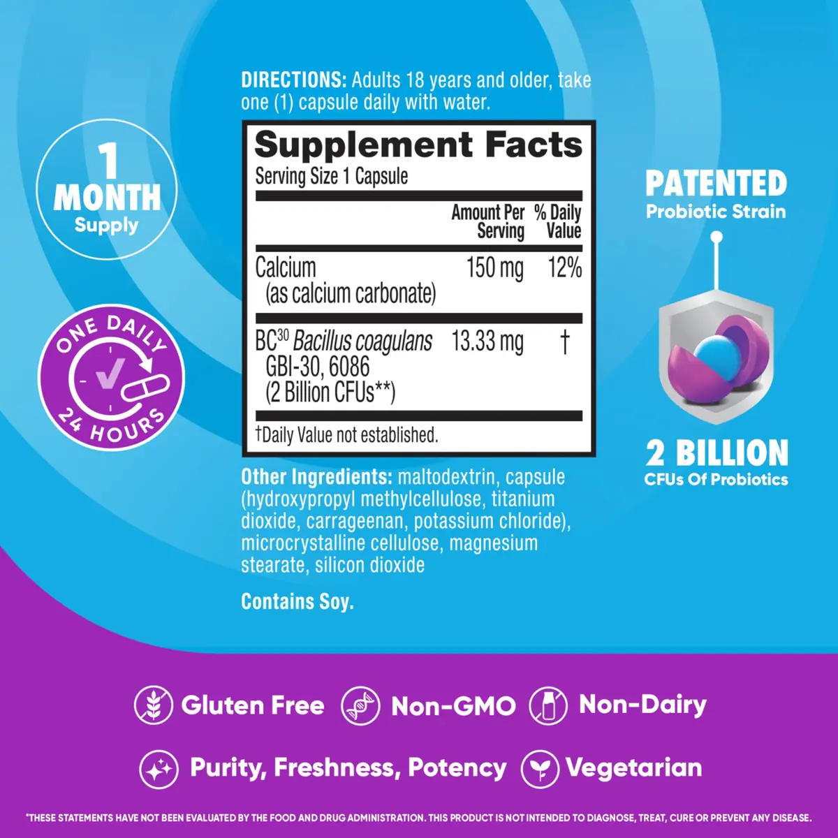 Digestive Advantage Daily Probiotic Capsules 60 Count | Supports Digestive & Immune Health - view 3