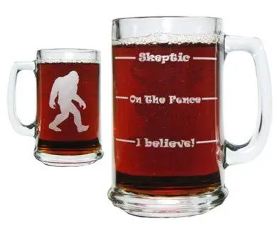 Orange Kat Bigfoot Drink 'Till You Believe 15oz. Beer Mug with Handle | Laser Engraved, Durable Glass, Reusable (15oz) - view 2