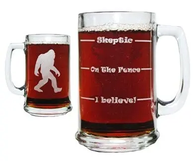 Orange Kat Bigfoot Drink 'Till You Believe 15oz. Beer Mug with Handle | Laser Engraved, Durable Glass, Reusable (15oz) - view 3