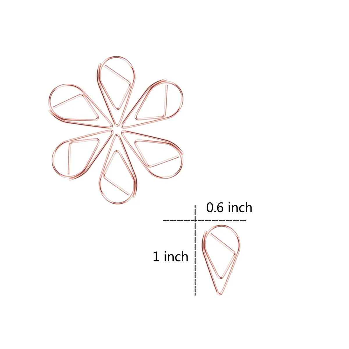 VENCINK Rose Gold Paper Clips 300 Pieces | Drop-Shaped Office & School Supplies (1 inch) - view 5