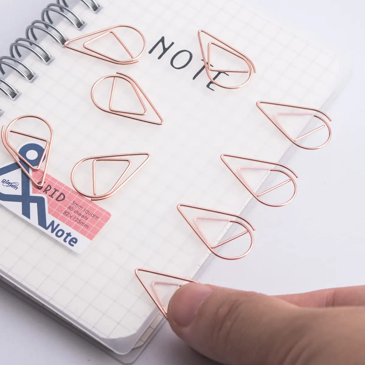 VENCINK Rose Gold Paper Clips 300 Pieces | Drop-Shaped Office & School Supplies (1 inch) - view 4
