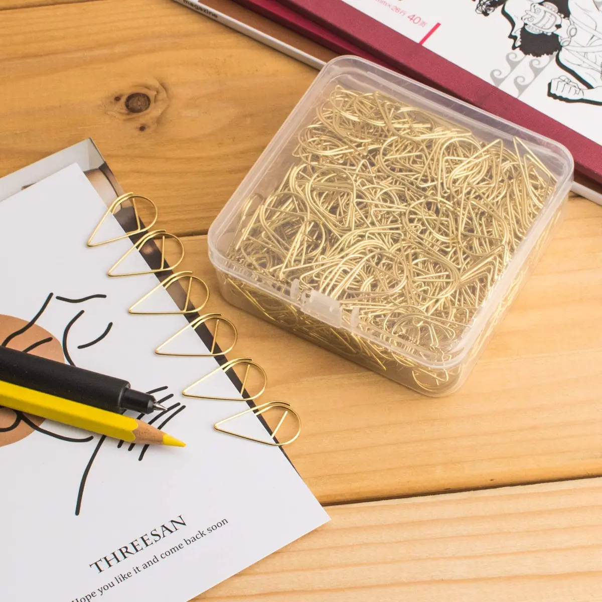 VENCINK Gold Paper Clips 300 pcs Drop-Shaped | Office & School Supplies - view 6