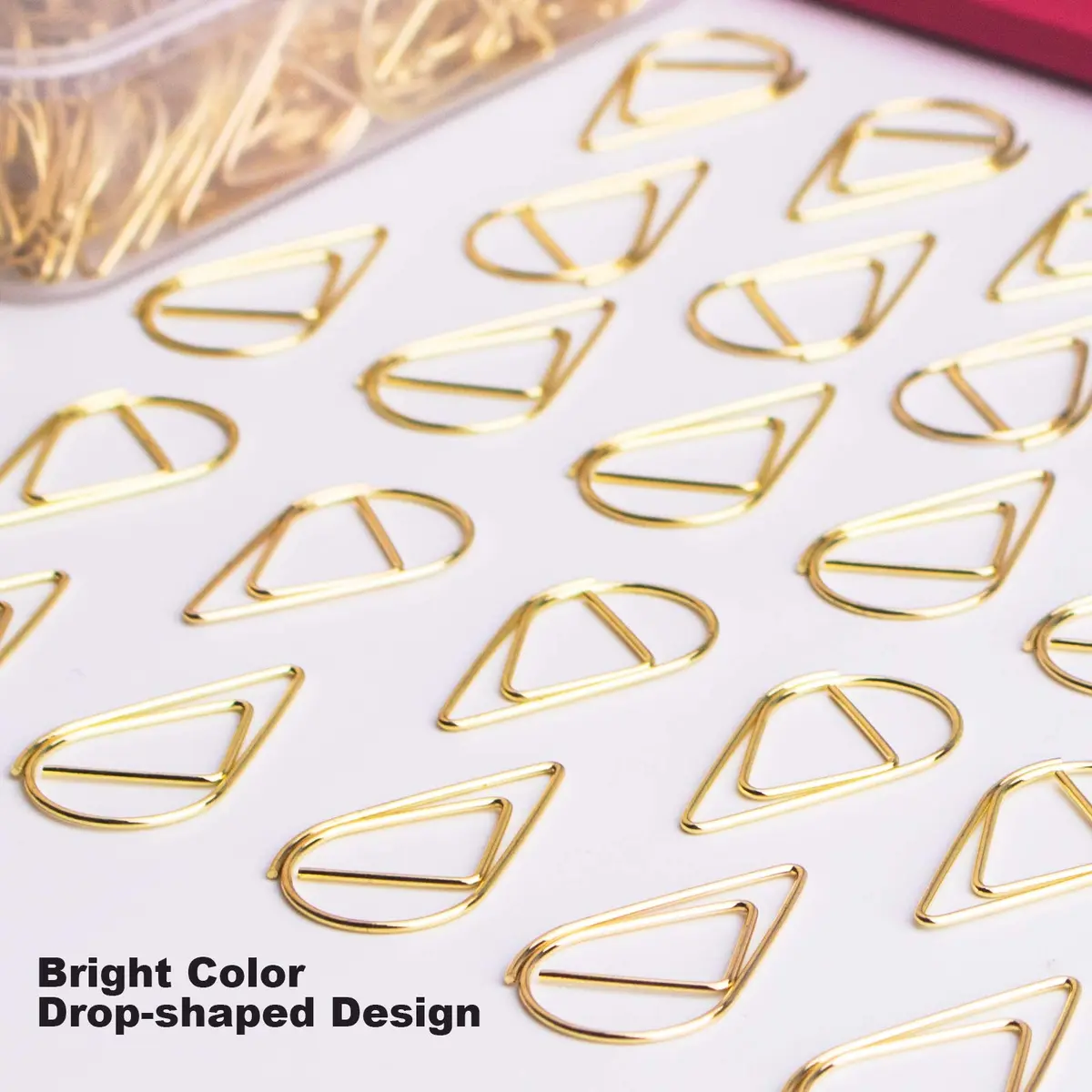VENCINK Gold Paper Clips 300 pcs Drop-Shaped | Office & School Supplies - view 2