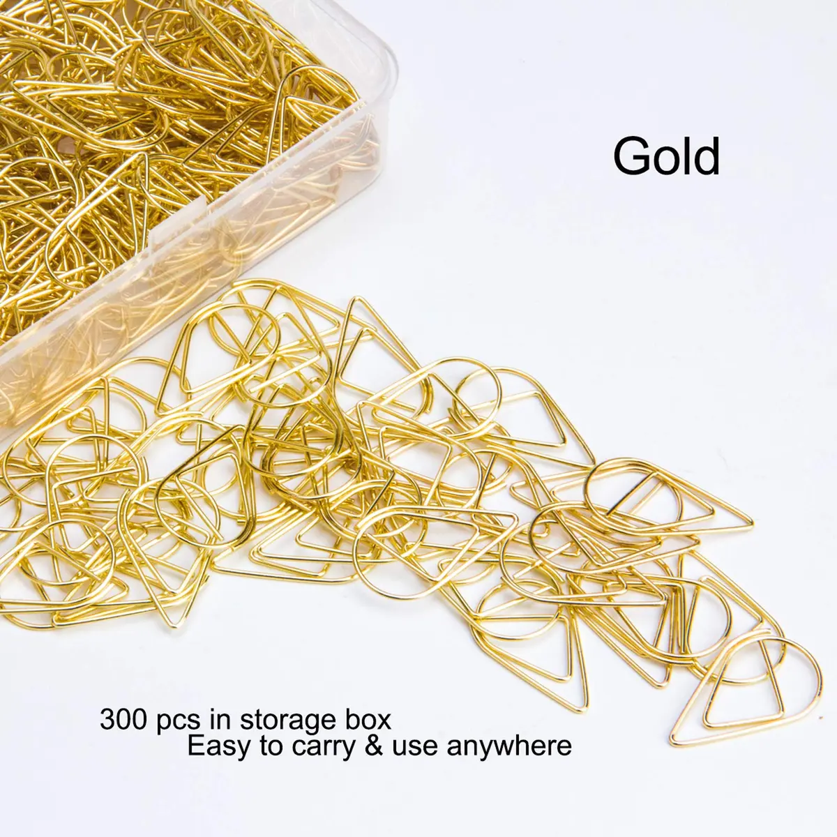 VENCINK Gold Paper Clips 300 pcs Drop-Shaped | Office & School Supplies - view 3