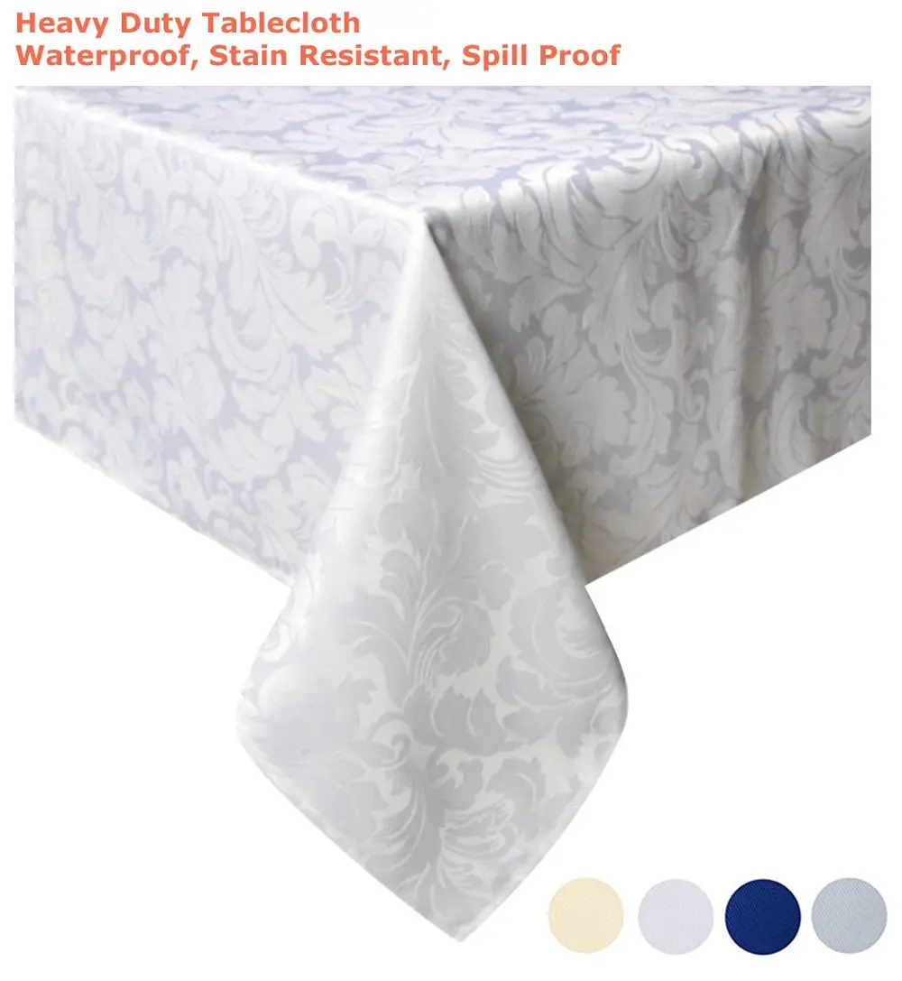 Tektrum 70 x 70 inch Damask Jacquard Tablecloth | Waterproof & Stain Resistant (70x70in) - view 7