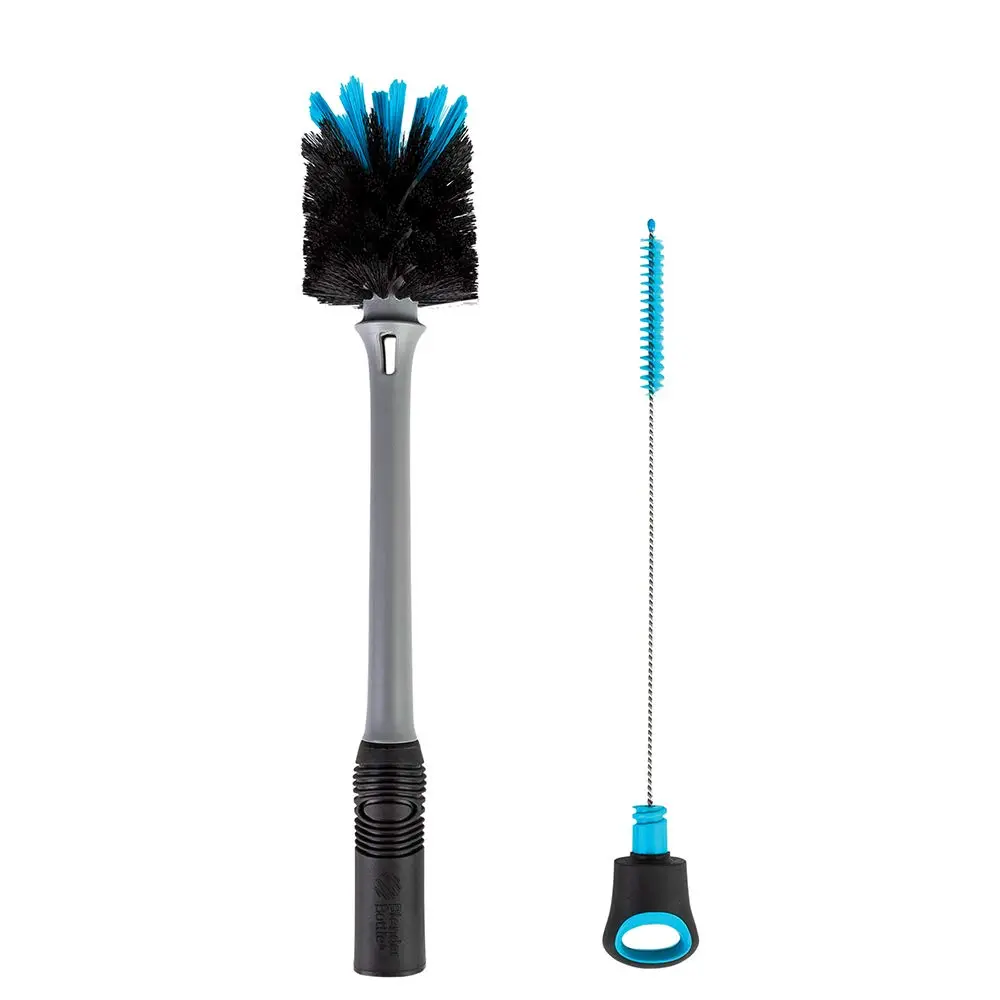 BlenderBottle 2-in-1 Bottle & Straw Cleaning Brush | Firm Bristles & Mini Straw Brush | Non-Slip Grip - main product image