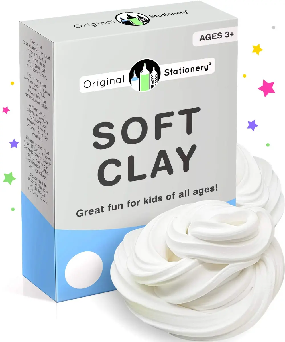 Original Stationery Soft Clay for Slime 230 g (8.1 oz) | White Air-Dry Modeling Compound for Butter Slime - main product image