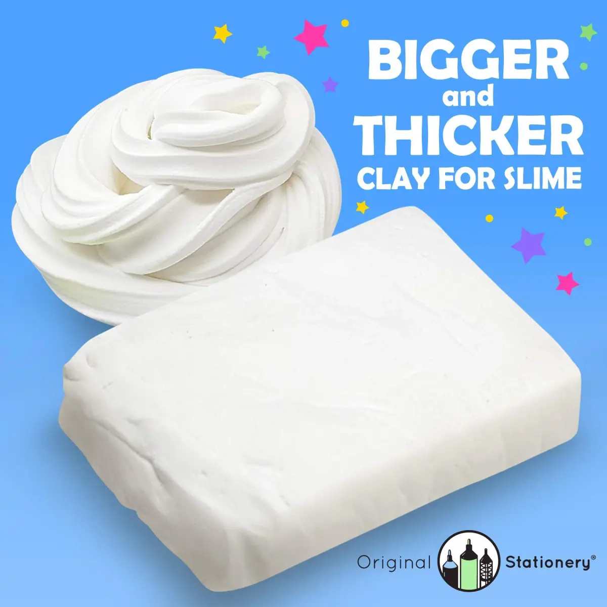 Original Stationery Soft Clay for Slime 230 g (8.1 oz) | White Air-Dry Modeling Compound for Butter Slime - view 2