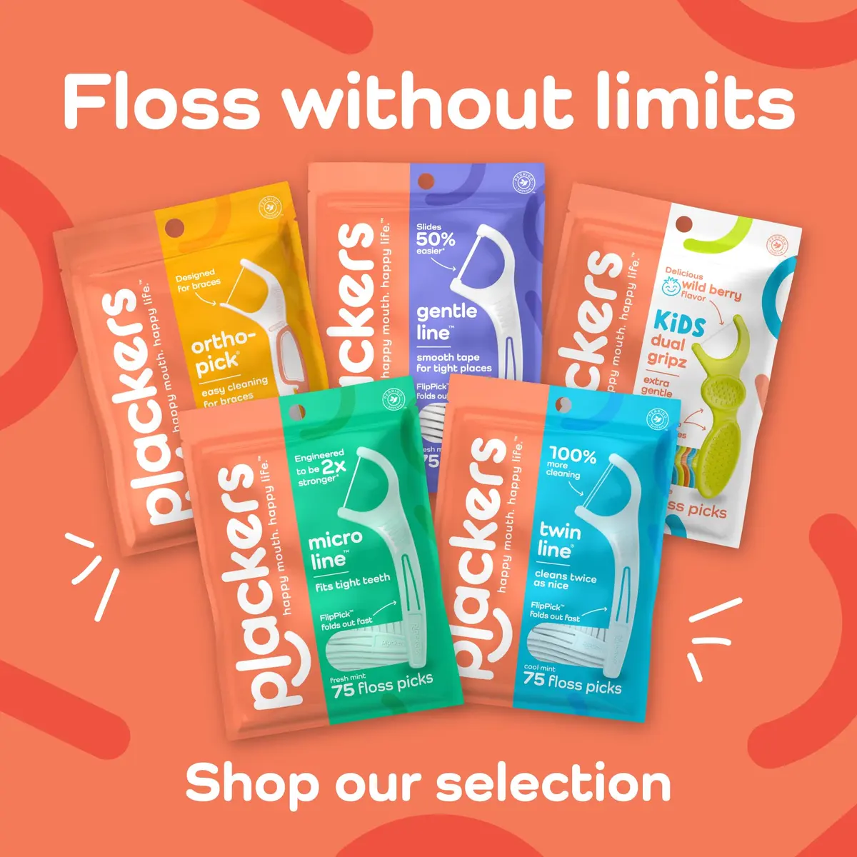 Plackers Twin Line Floss Picks, Cool Mint, 150 Count | Dual Action, Advanced Whitening, Easy Storage - view 7