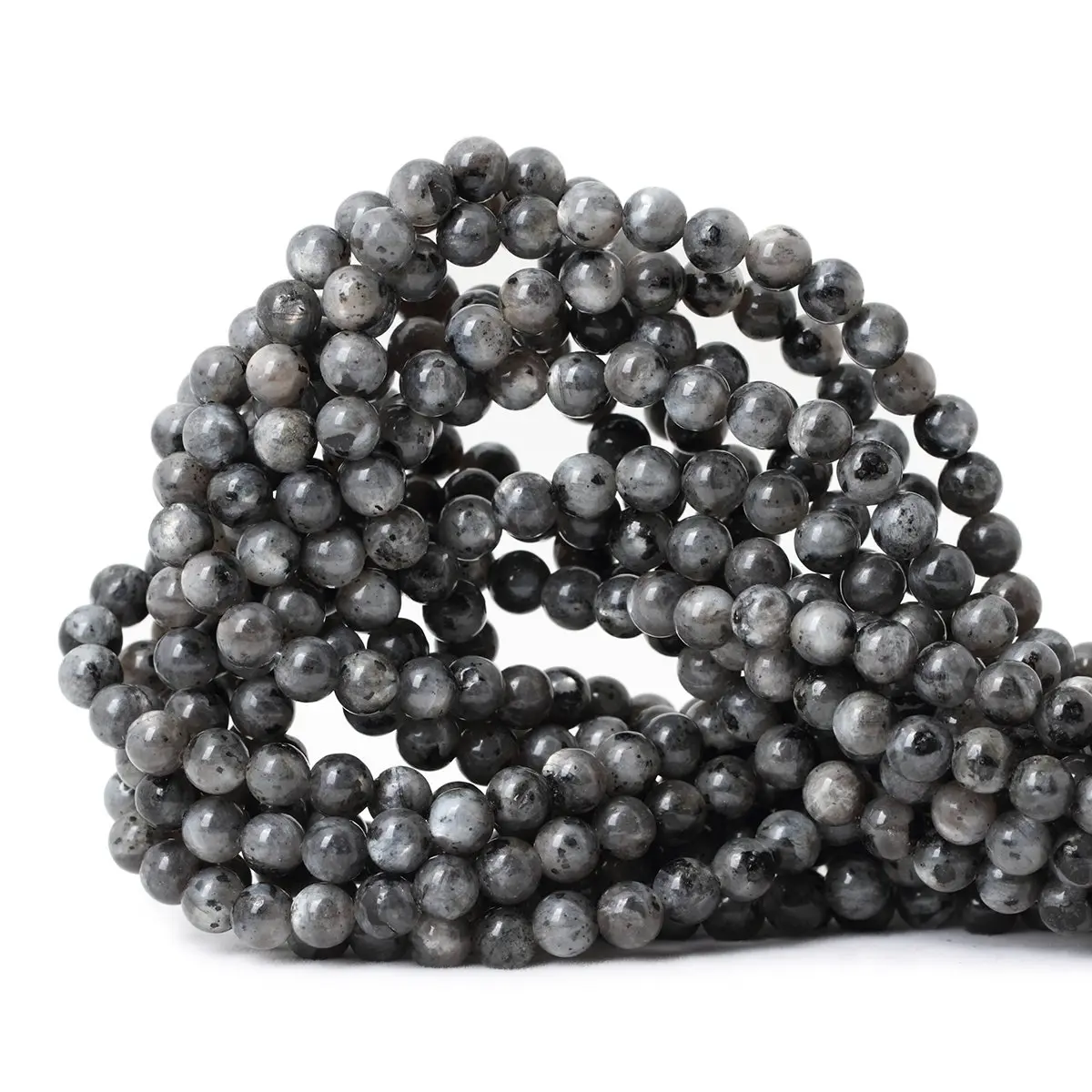 CHEAVIAN Natural Black Labradorite Gemstone Beads 6mm | Polished Round Jewelry Supply for DIY Crafts - main product image