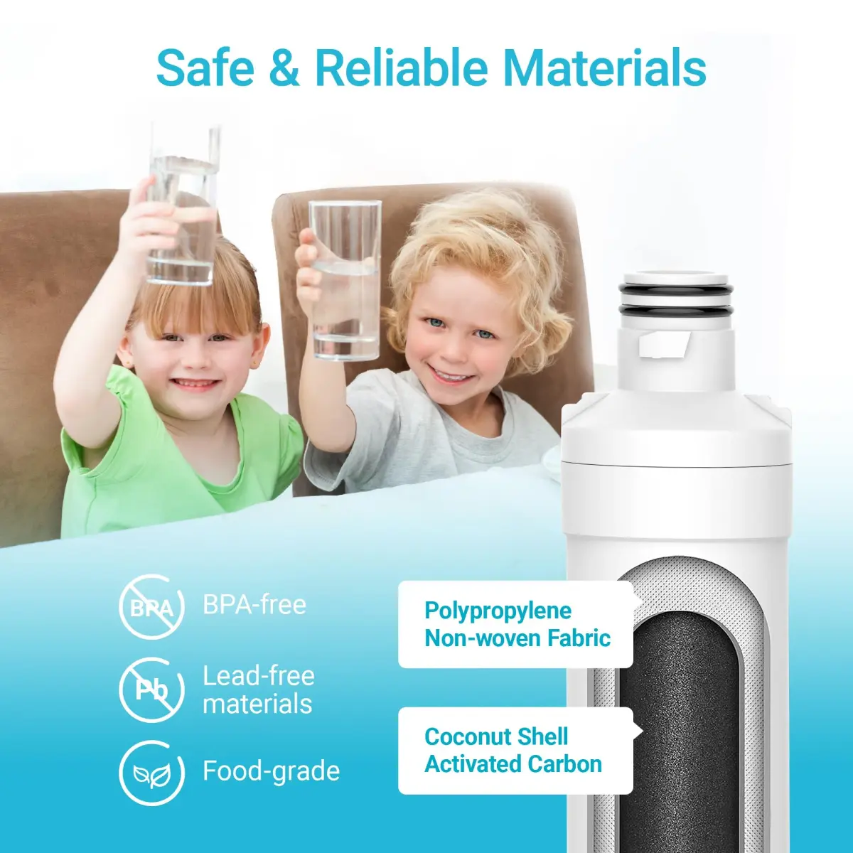 AQUA CREST AQF-FF46 Refrigerator Water Filter 1 Count | NSF Certified Coconut Carbon Block - view 8