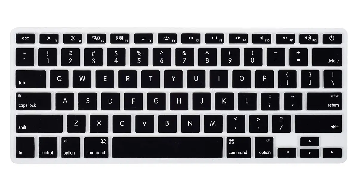 CaseBuy Black Silicone Keyboard Cover for MacBook Air 13" (A1369/A1466) & Pro 13"/15" (2010-2017 Models) | Protects from Spills & Dust - main product image
