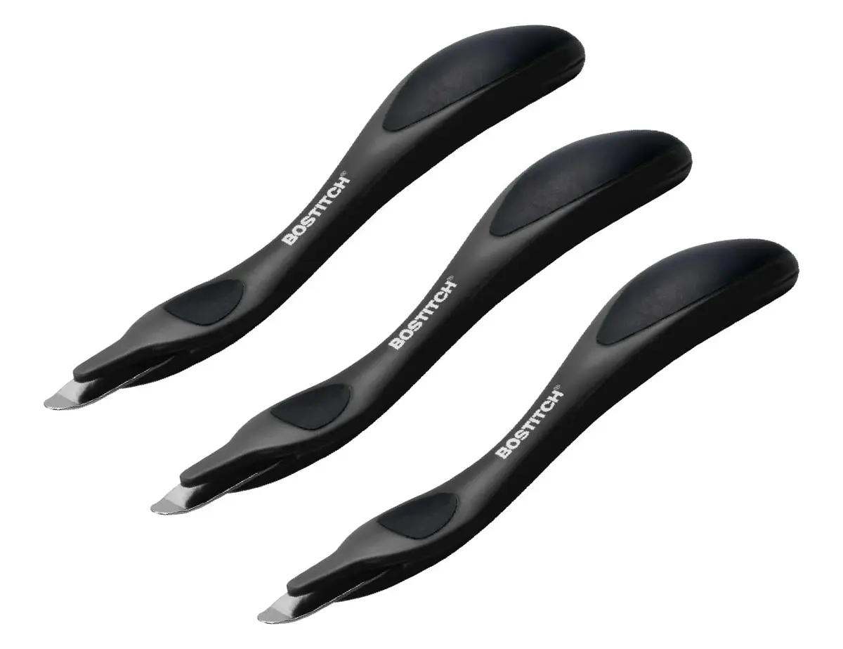 Bostitch Office Easy Staple Remover 3-Pack (Black) | Magnetic Tip & Push-Style Mechanism - main product image