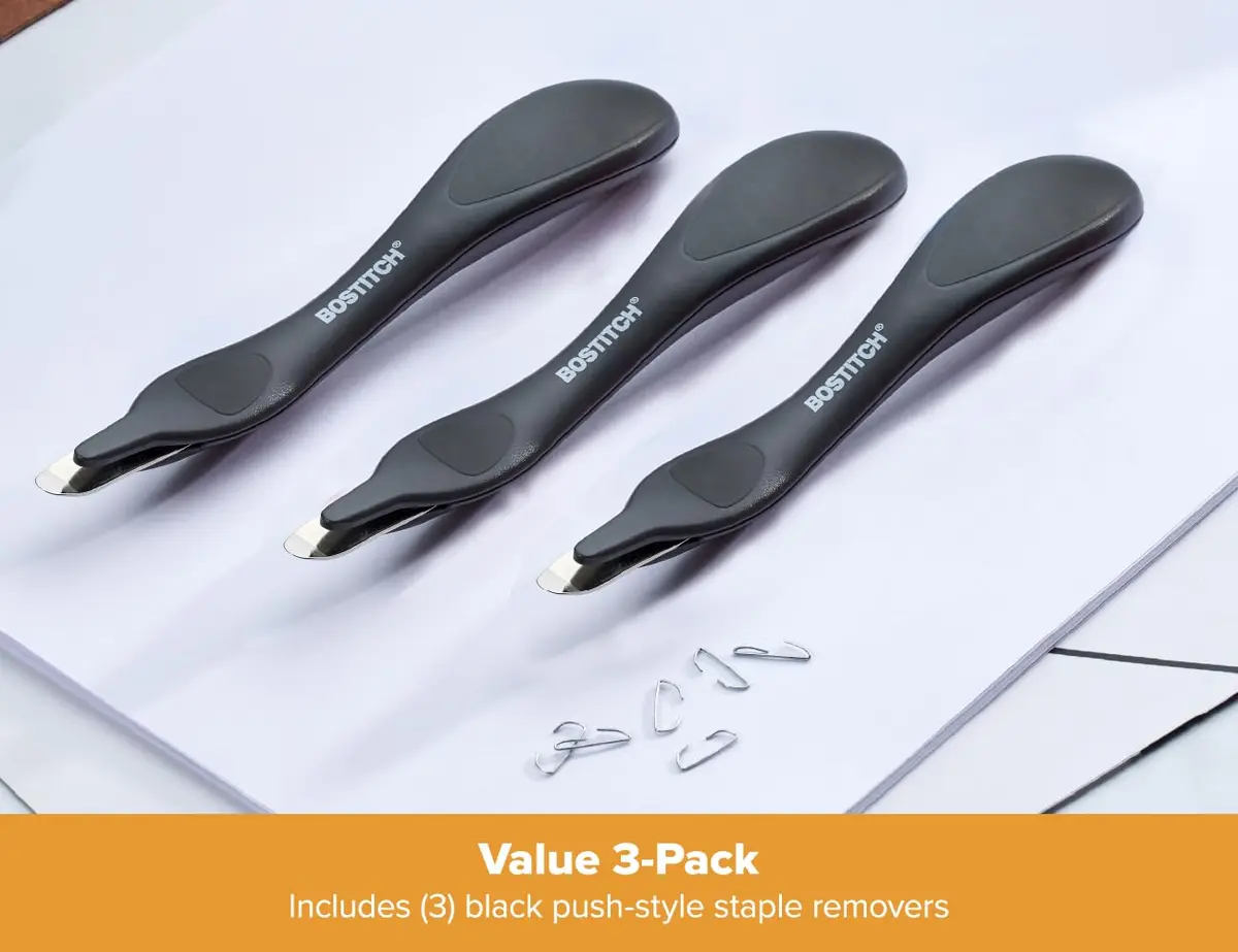 Bostitch Office Easy Staple Remover 3-Pack (Black) | Magnetic Tip & Push-Style Mechanism - view 7