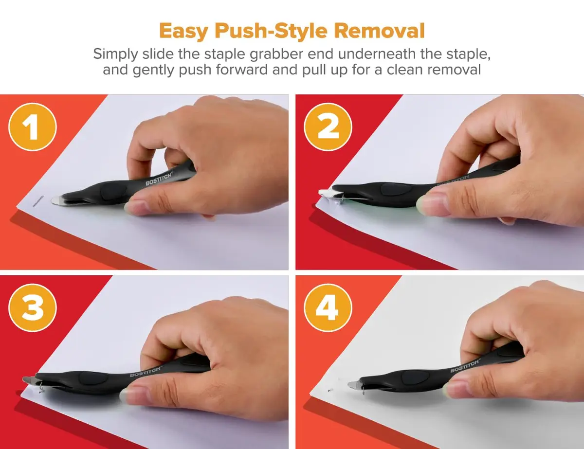 Bostitch Office Easy Staple Remover 3-Pack (Black) | Magnetic Tip & Push-Style Mechanism - view 3