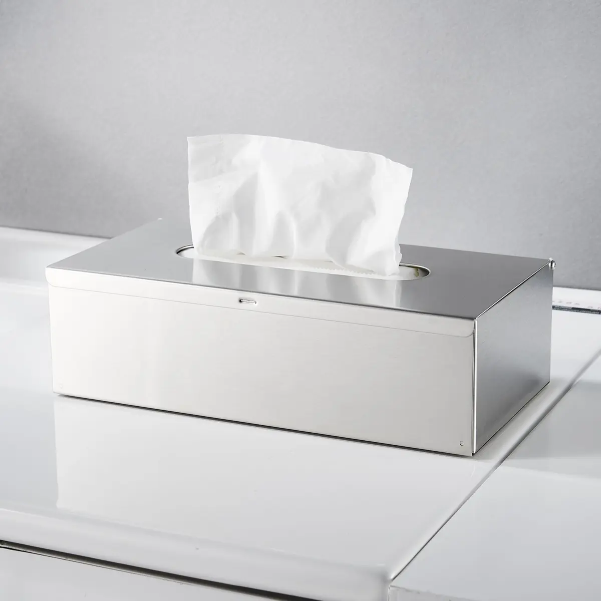 JunSun Rectangular Tissue Box Cover - Brushed Nickel Stainless Steel | Modern Bathroom & Bedroom Decor (70-120 chars) - view 8