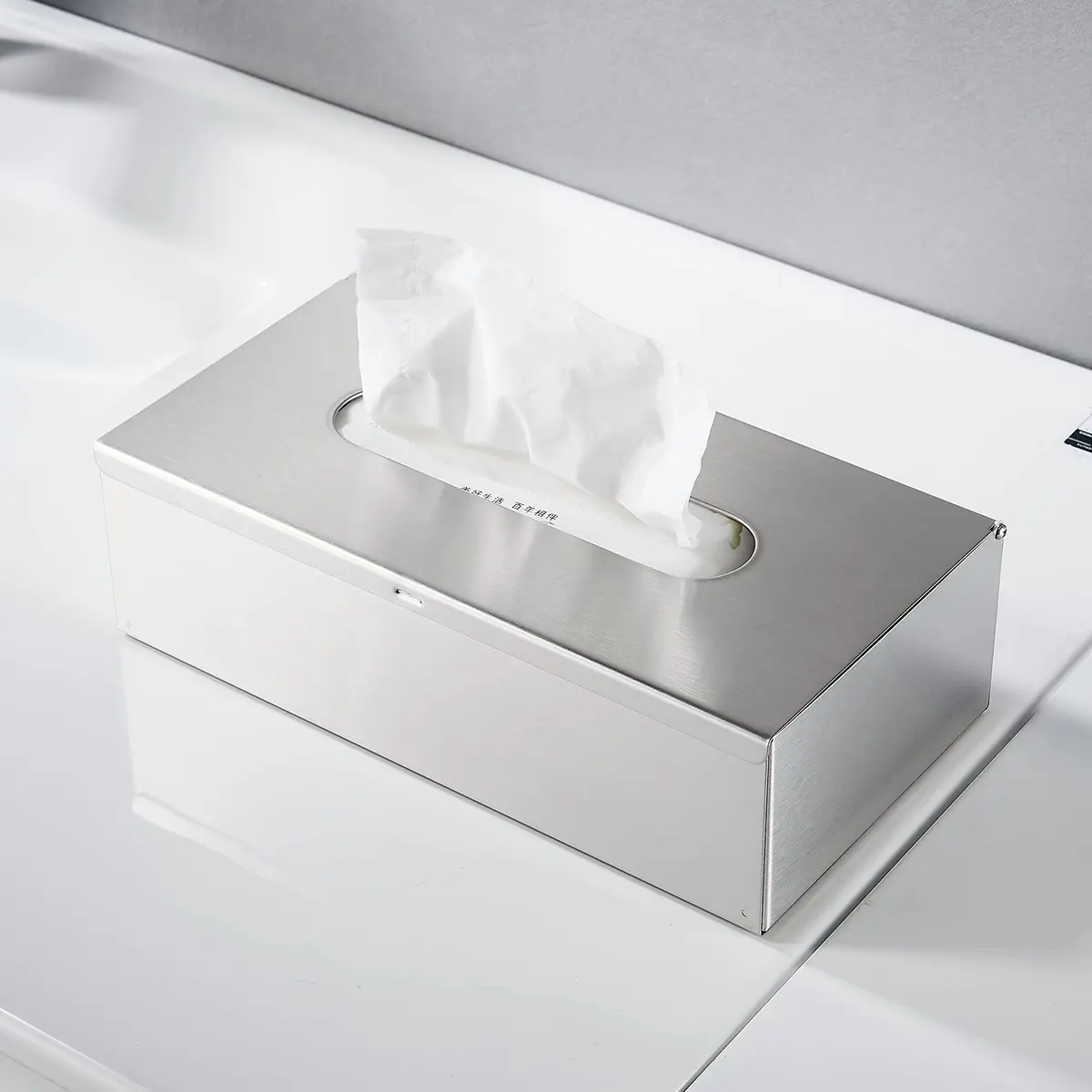 JunSun Rectangular Tissue Box Cover - Brushed Nickel Stainless Steel | Modern Bathroom & Bedroom Decor (70-120 chars) - view 9
