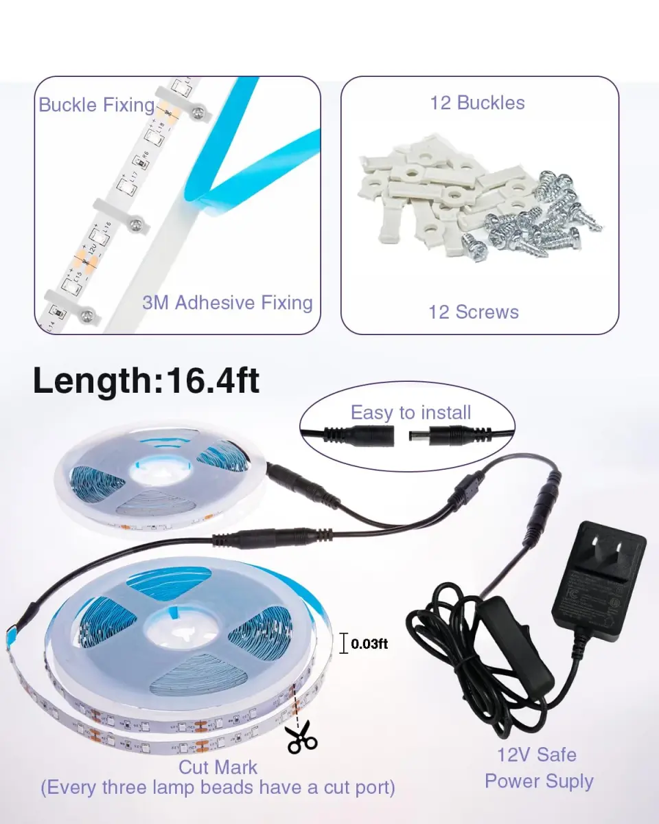 Onforu 10m (32.8ft) Black Light LED Strip Kit | 600 LEDs for Glow Parties & Halloween - view 4