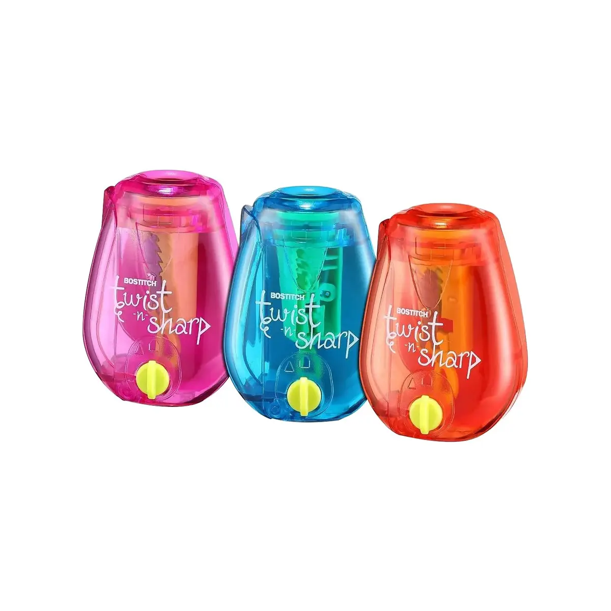 Bostitch Office Pencil Sharpener Twist-N-Sharp 3-Pack | Adjustable & Portable for Kids & Makeup - main product image