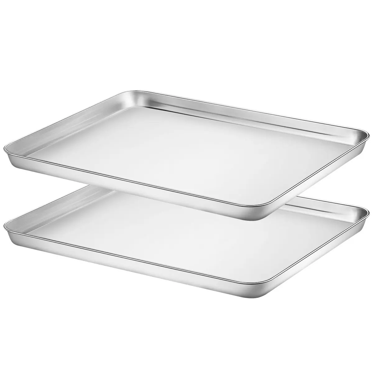 HKJ Chef Stainless Steel Baking Sheets Set of 2 | 16 x 12 inch Non-Toxic & Easy to Clean - main product image