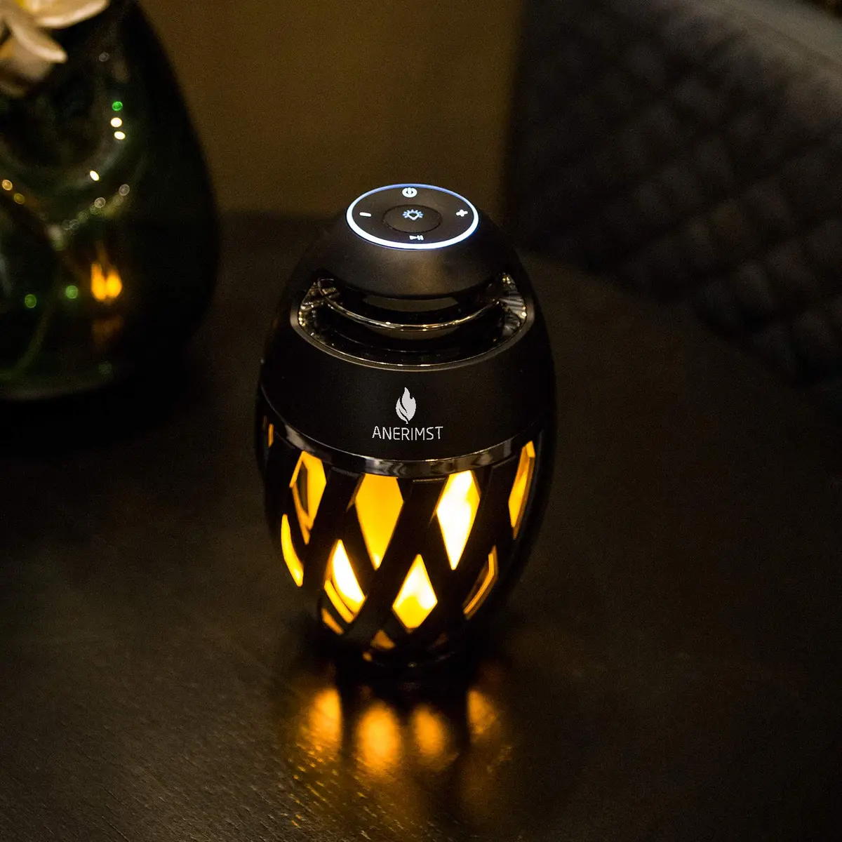 ANERIMST LED Table Lamp with Flame Torch Light | Waterproof Wireless Speaker, 5W Stereo Sound, BT5.3, 18H Battery, Outdoor Decor (100-120c) - view 2