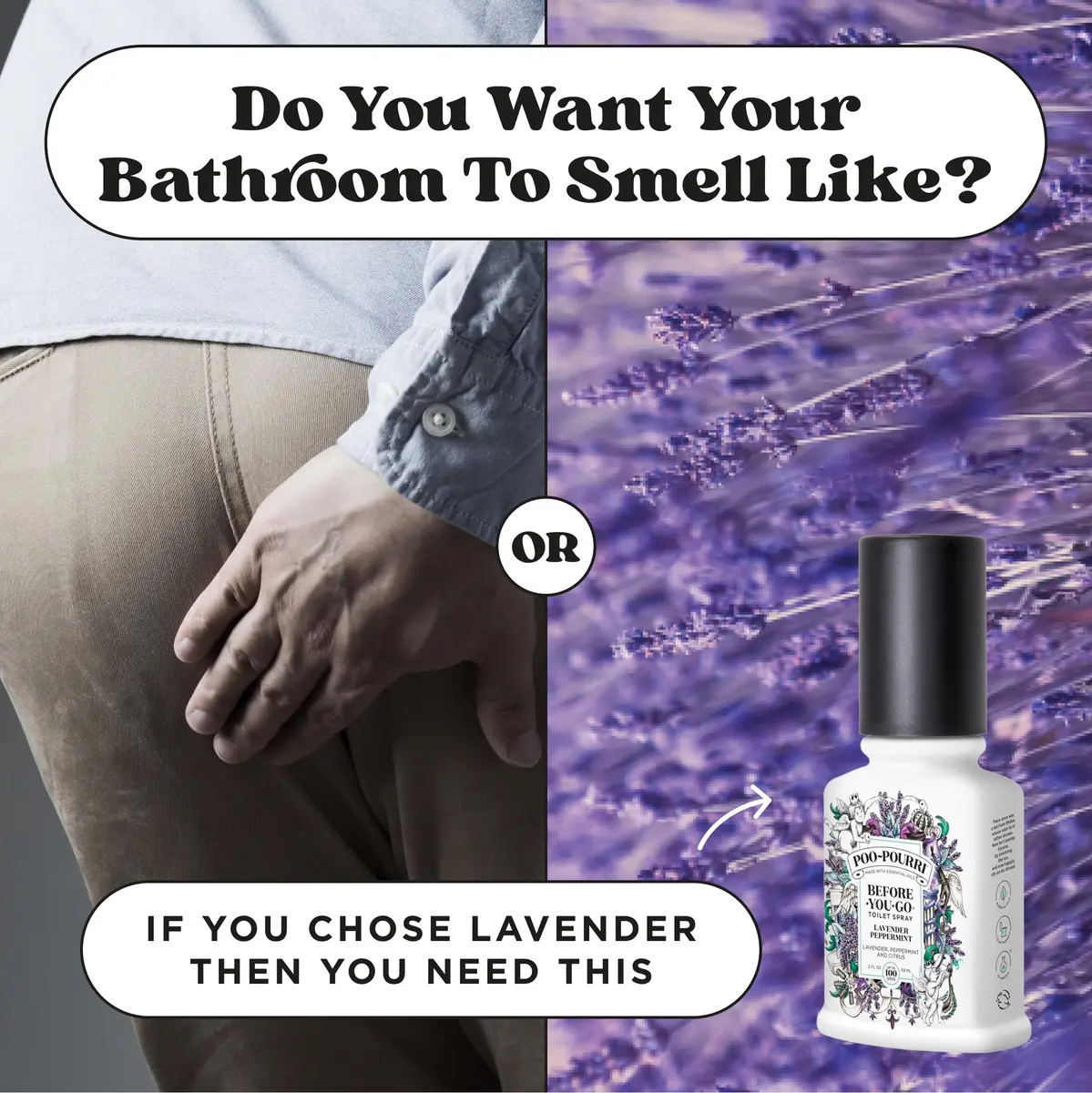 Poo-Pourri Before-You-Go Toilet Spray Lavender Peppermint 59ml (2 Fl Oz) | Funk Lock Technology for Odor Control - view 5