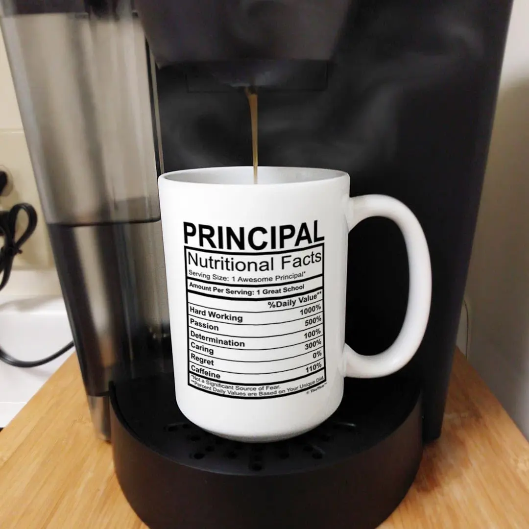 ThisWear Principal Nutritional Facts Label 15oz Coffee Mug - 1 Pack | Classic White Ceramic - view 5