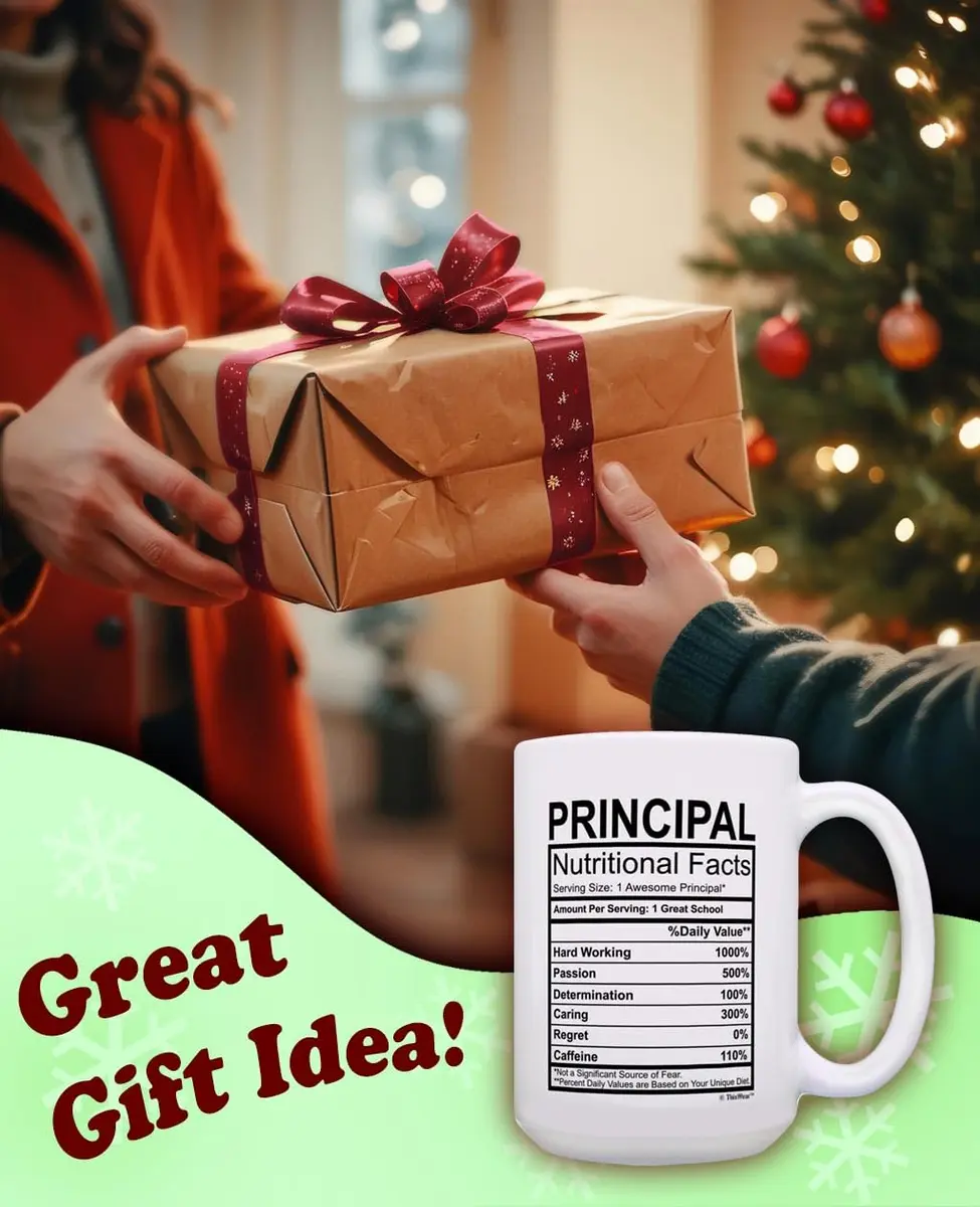 ThisWear Principal Nutritional Facts Label 15oz Coffee Mug - 1 Pack | Classic White Ceramic - view 2