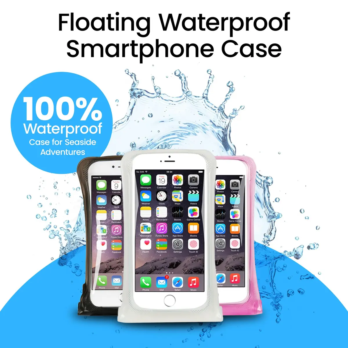 AquaVault Floating Waterproof Phone Pouch Case Universal for iPhone Android | Buoyant, Clear, 30Ft Underwater Access - view 2