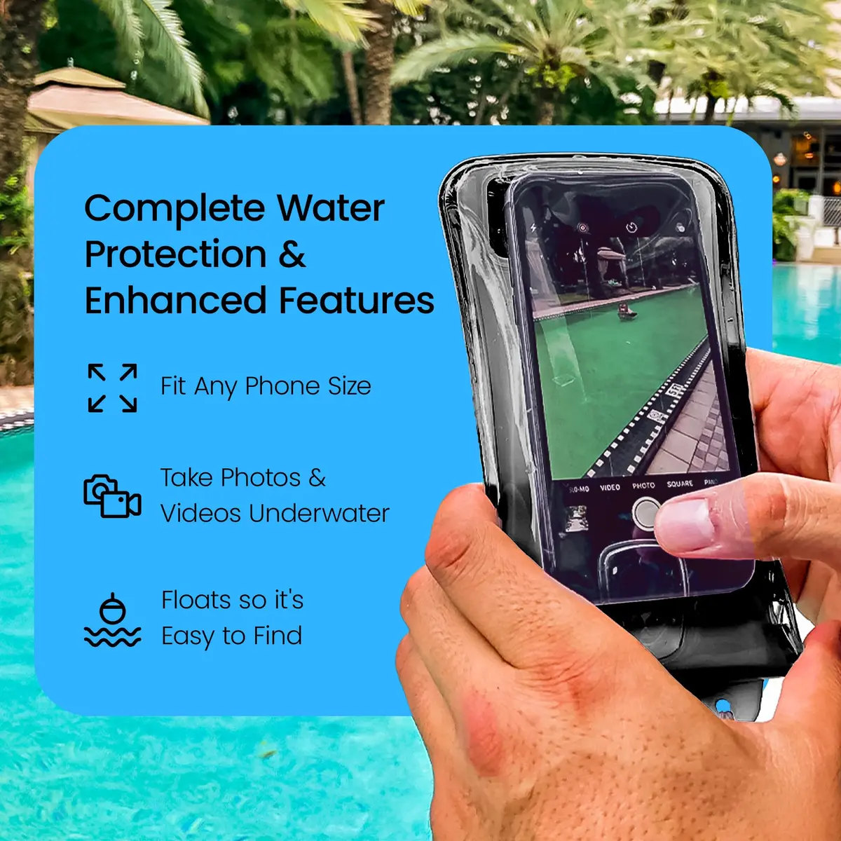 AquaVault Floating Waterproof Phone Pouch Case Universal for iPhone Android | Buoyant, Clear, 30Ft Underwater Access - view 4