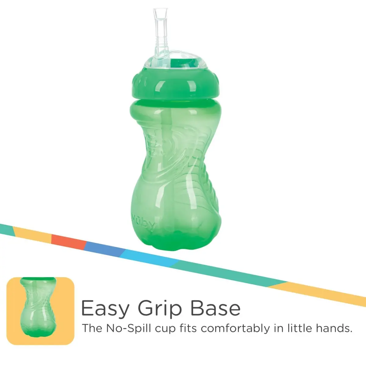 Nuby No-Spill Soft Straw Easy Grip Sippy Cup 300ml (10 Oz) 3-Pack | Spill-Proof Toddler Cup for Babies 12+ Months - view 5