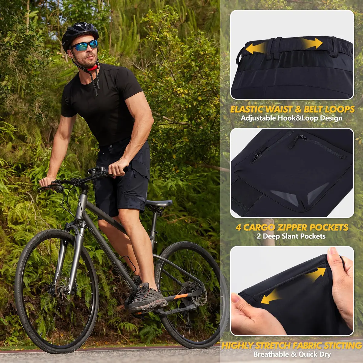 Ally Mountain Bike Shorts 4D Padded Lightweight Quick Dry Stretch Loose-fit with 6 Pockets | Breathable & Water-Resistant for Cycling - view 6