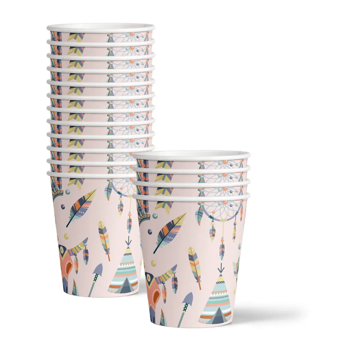 Birthday Galore Tribal Boho Party Supplies Set for 16 | Durable & Vibrant Design - view 3