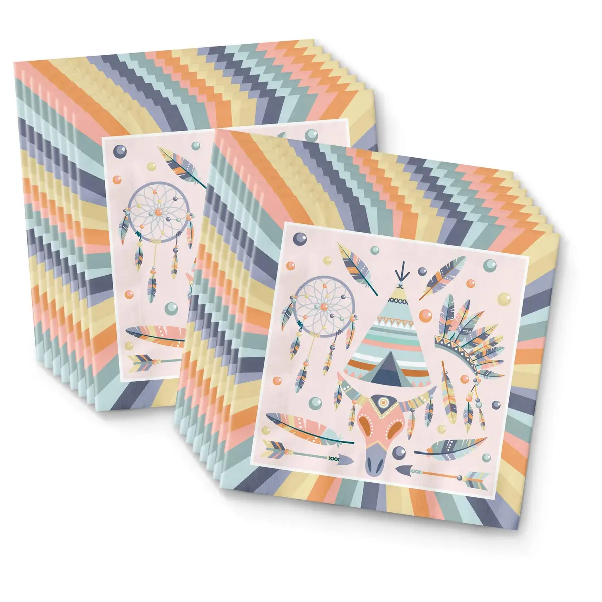 Birthday Galore Tribal Boho Party Supplies Set for 16 | Durable & Vibrant Design - view 4