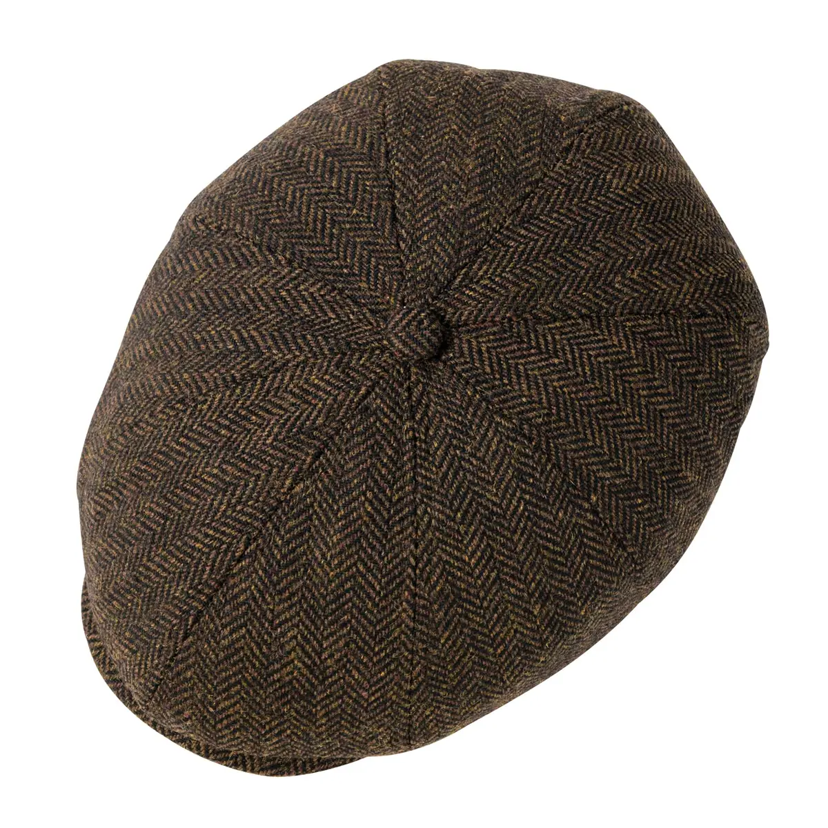 VOBOOM Men's Wool Blend 8 Panel Newsboy Cap Tweed Hat (Herringbone Coffee) 57-60cm | Vintage Style for Cool Weather - view 5