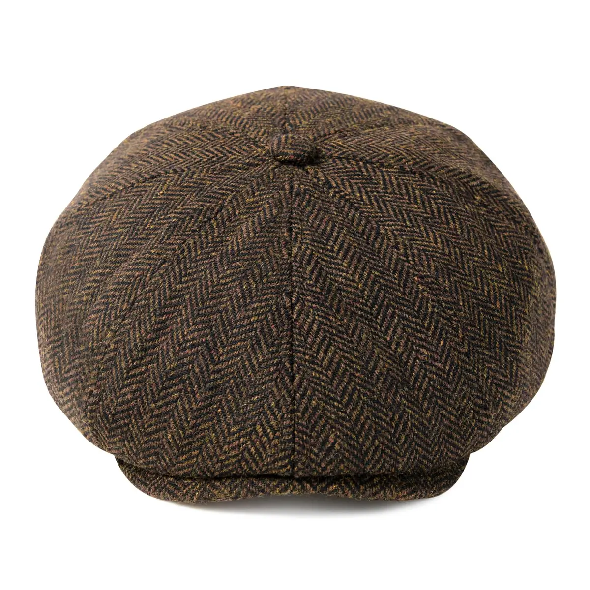 VOBOOM Men's Wool Blend 8 Panel Newsboy Cap Tweed Hat (Herringbone Coffee) 57-60cm | Vintage Style for Cool Weather - view 2