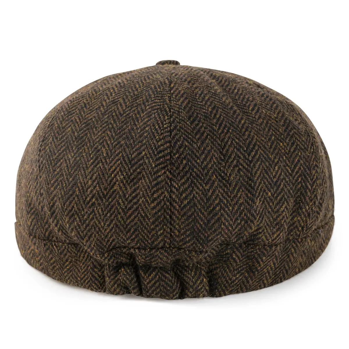 VOBOOM Men's Wool Blend 8 Panel Newsboy Cap Tweed Hat (Herringbone Coffee) 57-60cm | Vintage Style for Cool Weather - view 4